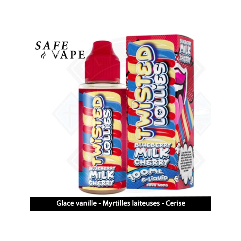 E LIQUIDE BLUEBERRY MILK CHERRY 100ML TWISTED LOLLIES